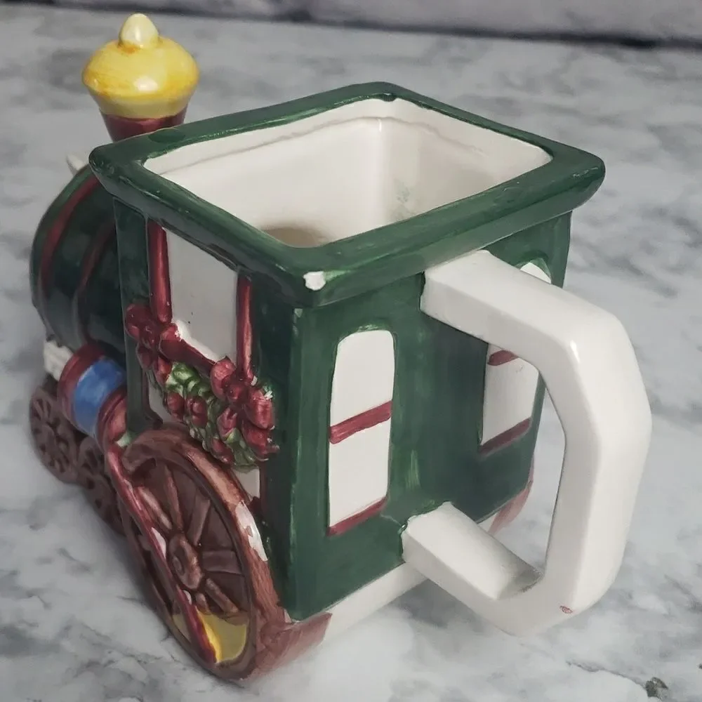 Handpainted Christmas Train Pitcher‎ - Picture 3 of 10